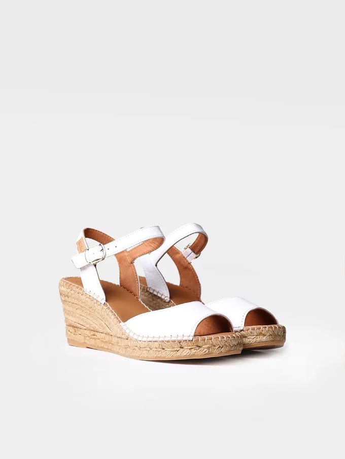 Dames leren espadrille met sleehak | SIA-P