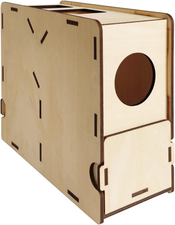 Vogelvoer Graanblaasmachine - Houtkorrels Scheider - Vogels Voeren - Verstelbare Luchtinlaat - 23 x 10 x 19 cm - Beige