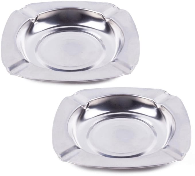 Benson Asbak - 2x - rvs - 11 cm - stapelbaar - binnen/buiten - asbakken