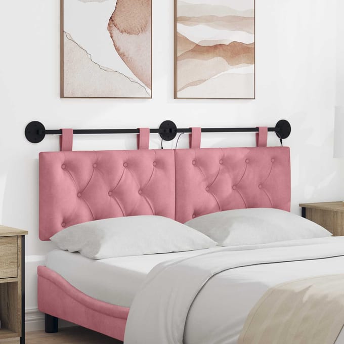 vidaXL - Hangend - hoofdbord - Roze - Fluweel