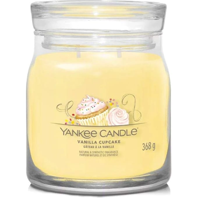 Yankee Candle - Vanilla Cupcake Medium Geurkaars - 50 branduren - 2 lonten