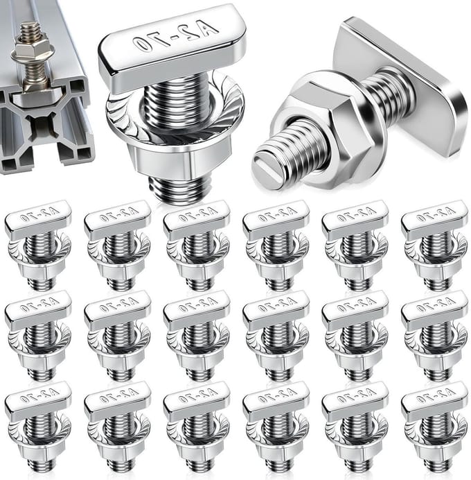 Solidchoice - Set van 15 Hamerkopschroeven M8 x 20 mm met Flensmoeren