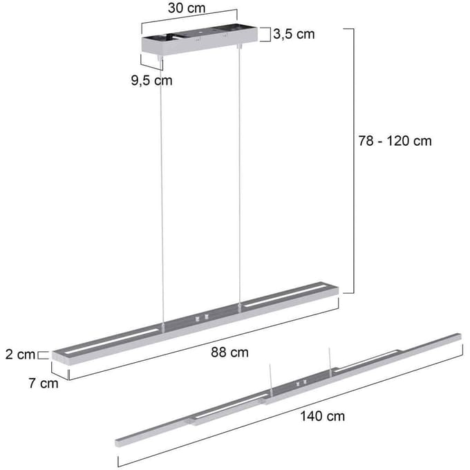 Steinhauer Zelena Motion hanglamp, staalkleurig, CCT, metaal