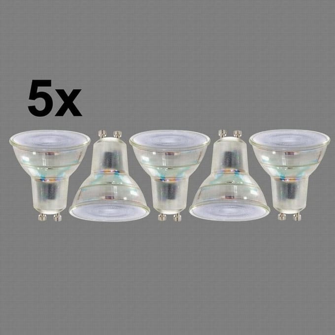 Blulaxa LED SMD-lamp PAR16, set van 5, 36°, GU10, 2700K, 4W, 345lm