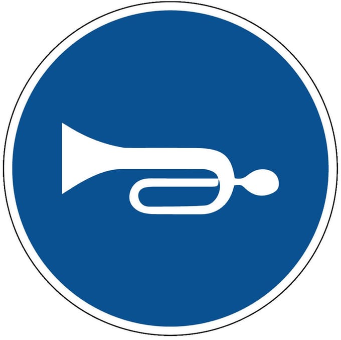 Waarschuwen verplicht sticker 200 mm