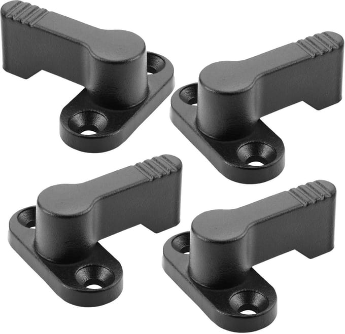4 x draaigrendels, schroefbaar, zwart