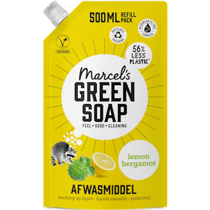 Marcel's Green Soap Afwasmiddel Lemon & Bergamot Navulling 500 ml