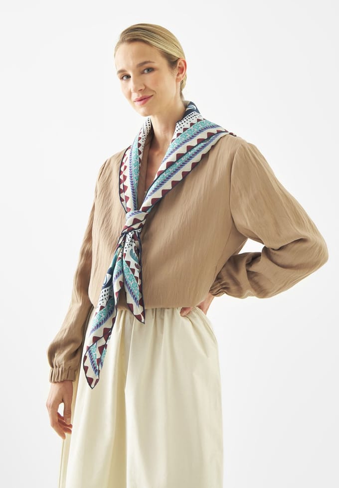 Codello Premium doek van pure zijde met palmboommotieven
