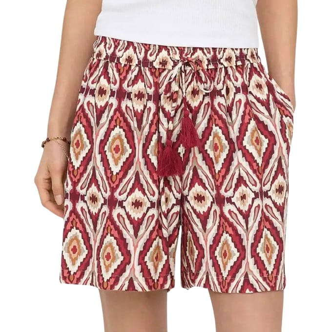 Only Onlmikasi string detail shorts wvn brick red/abstr