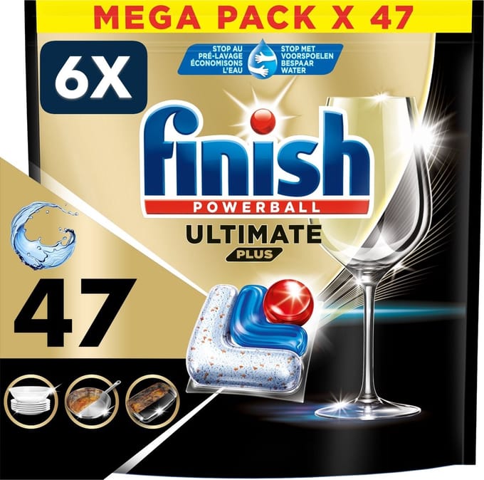 6 x Finish Ultimate Plus All in One regular vaatwastabletten - 47 capsules