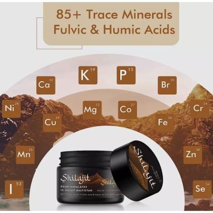 Shilajit 100% Pure Hars uit de Himalaya Gouden Kwaliteit Sporenmineralen