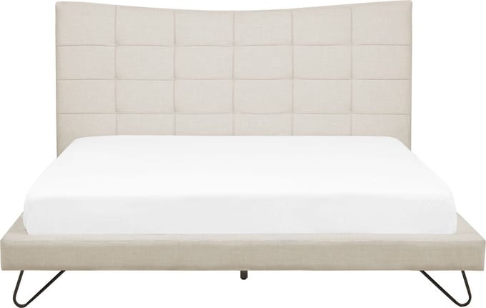 LANNION - Tweepersoonsbed - Lichtbeige - 160 x 200 cm - Polyester