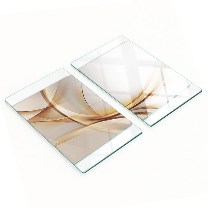 Keukenplanken van gehard glas met abstracte golfmotieven, 2x30x52 cm