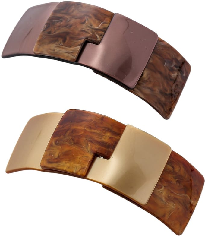 Emilie collection - haarspeld - groot - 2 stuks - bruin - goud