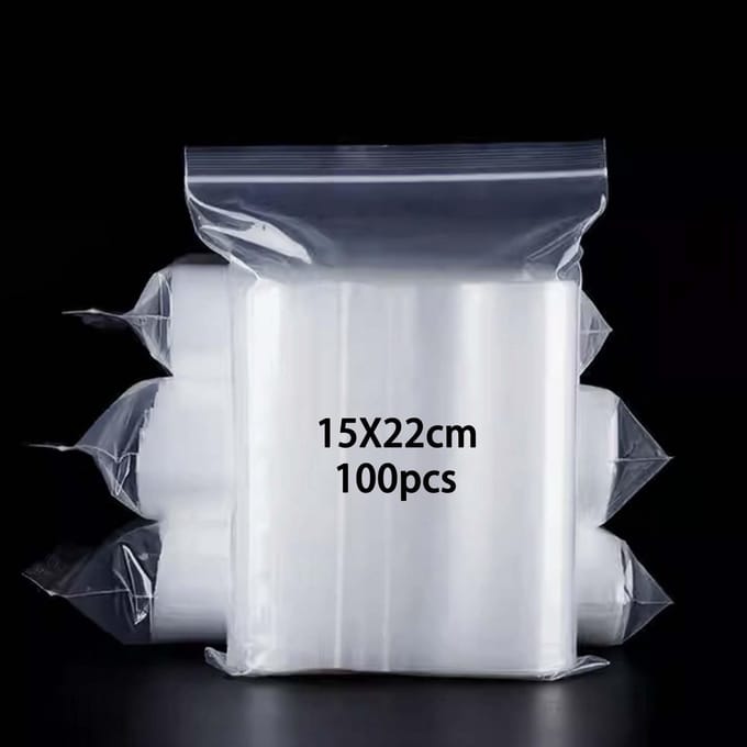 Dailygoods- Plastic Zakjes 100 Stuks - Hersluitbaar - Ritszakjes - 15 cm x 22 cm - Druksluiting - Klein