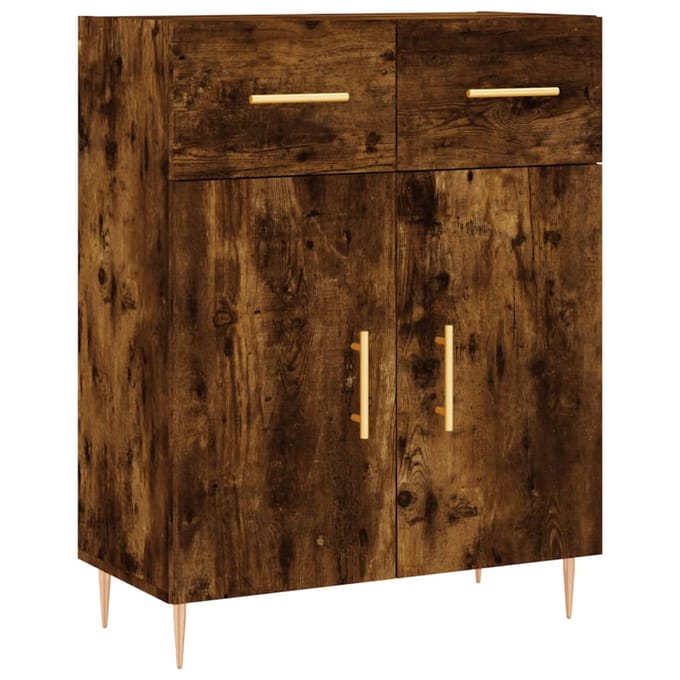 vidaXL - Dressoir - 69,5x34x90 - cm - bewerkt - hout - gerookt - eikenkleurig