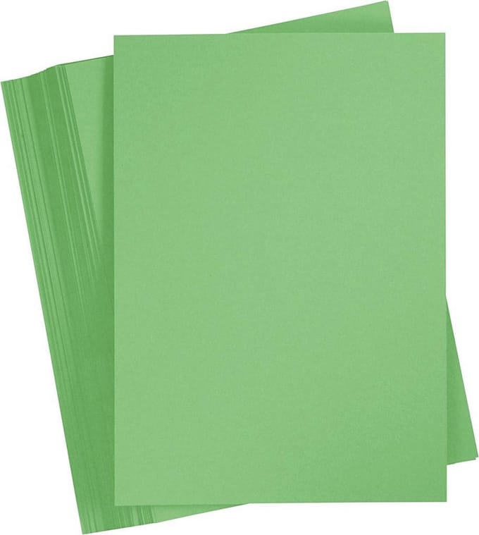 Gekleurd Karton A4,210x297 mm, 180 gr, gras groen, 100 vel | Knutselkarton