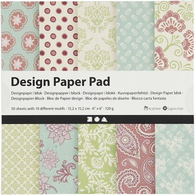 CC Design Papier Blok 15,2x15,2 cm 50 vel