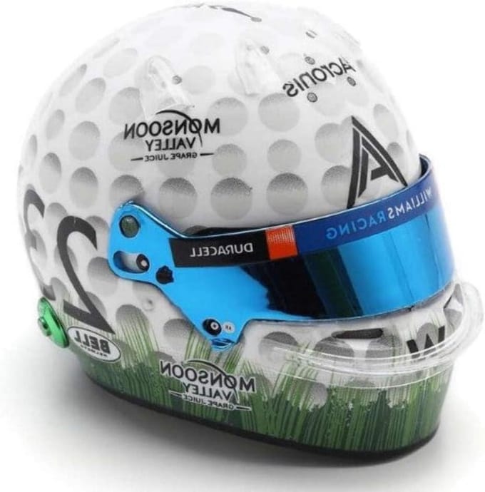Mini Helm - Replica Helm - Formule 1 Verzamelen - Openend Vizier - 15 cm - Wit