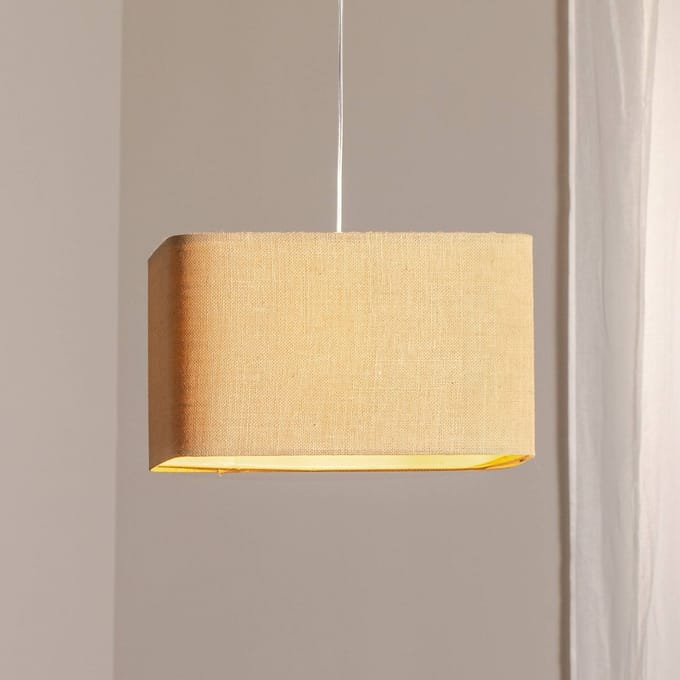 Maco Design Kwadro hanglamp, beige, 40 x 40 cm, jute stof