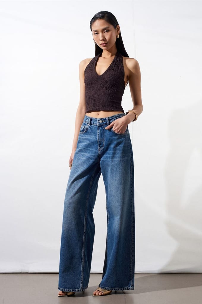 Dames Kant Halters Crop Blouse