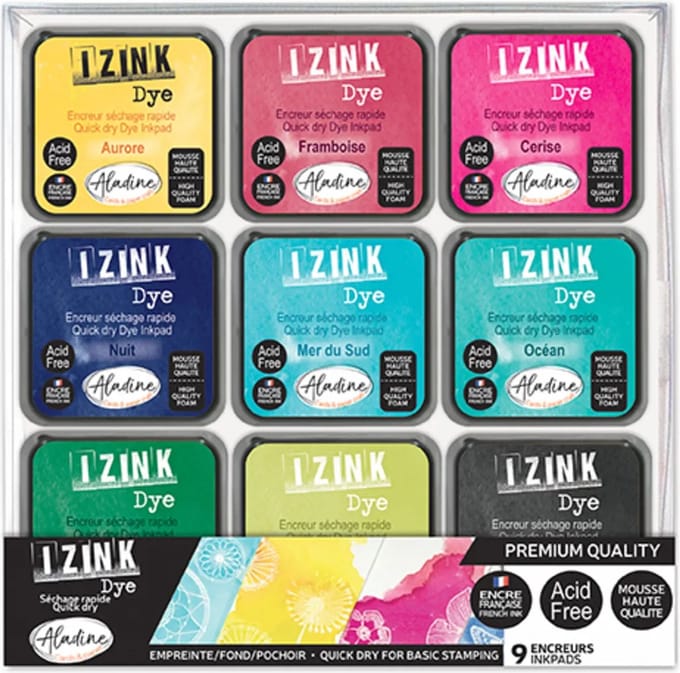 SET 9 INKPADS IZINK DYE - M