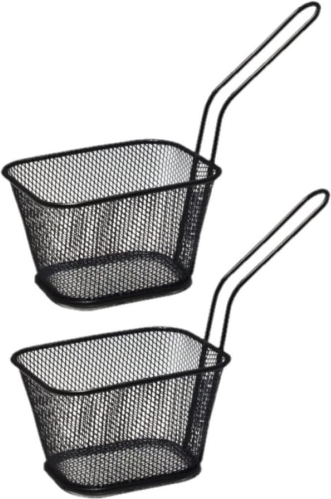 Frietmandje - Serveren - Borrel - Zwart - 10x8x6.5 CM