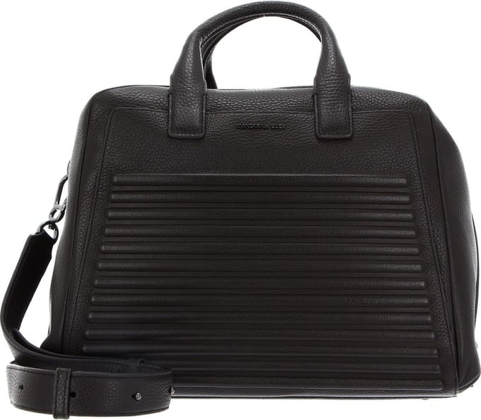 MANDARINA DUCK Leren Handtas Schoudertas I-Con Tote Mole Bruine
