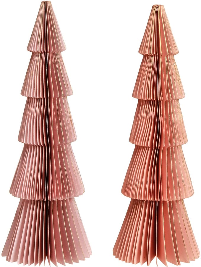 Tafeldecoratie kerstboom honingraatpapier Abrikoos Goud H30cm 2 st, 2