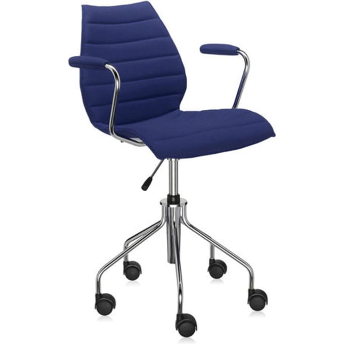 Kartell - Maui Soft draaistoel - Trevira blauw