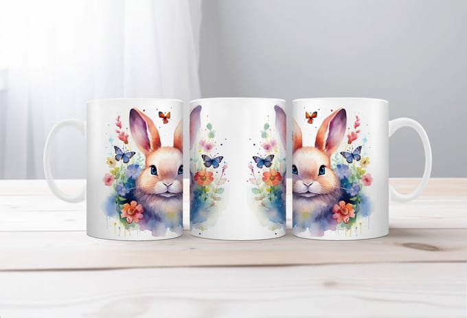 Auqarel koffiemok Konijn 6