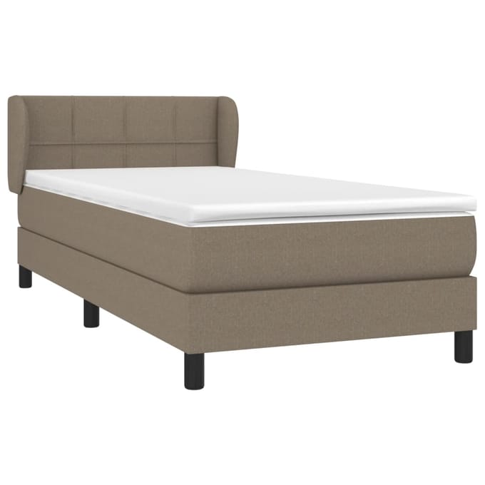 vidaXL - Boxspring - met - matras - stof - taupe - 100x200 - cm