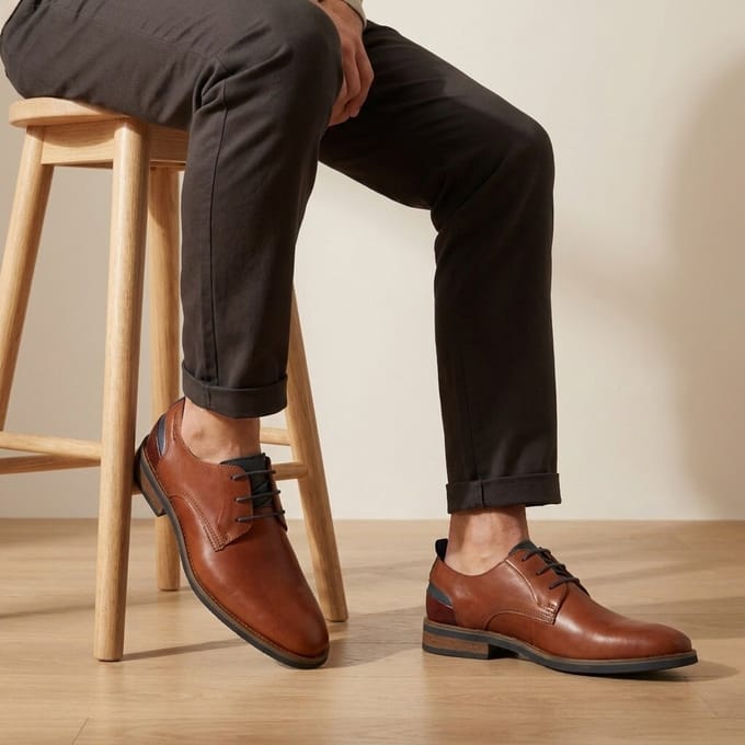Van Lier Van Lier Amalfi Veterschoenen cognac Leer