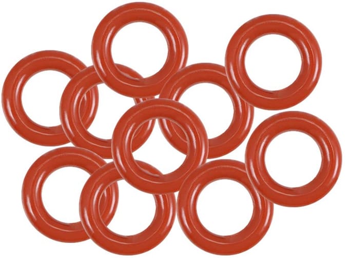 sourcing map Siliconen O-ring 7 mm OD 4 mm ID 1,5 mm breedte VMQ afdichtringen rode pakking 10 stuks