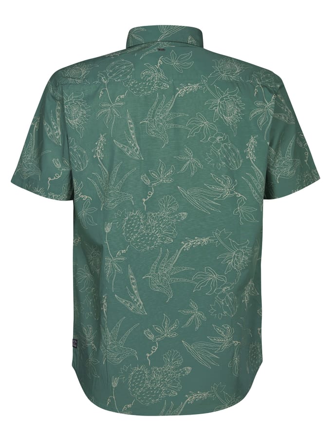 Petrol Industries - Heren All-over print overhemd Scout - Groen