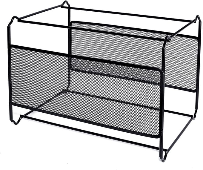 Bureau Organizer - Documenten Houder - Kantoor Organiseren - Stabiel Metalen Frame - 33 cm - Zwart