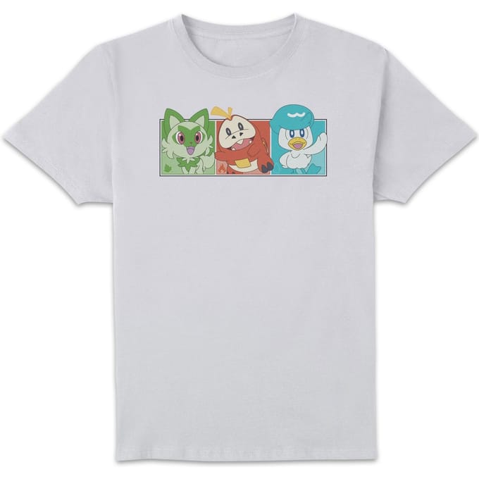 Pokémon 1st Starters Panels Unisex T-Shirt - White - M