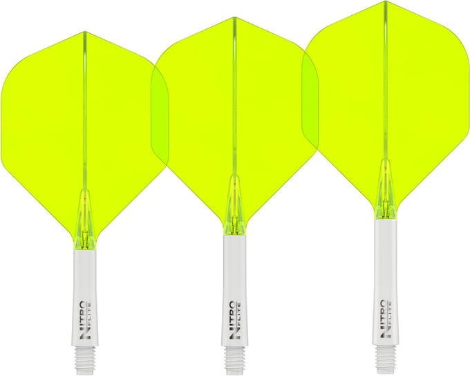 Red Dragon Nitro Flite System White Yellow NO2 - Dart Flights