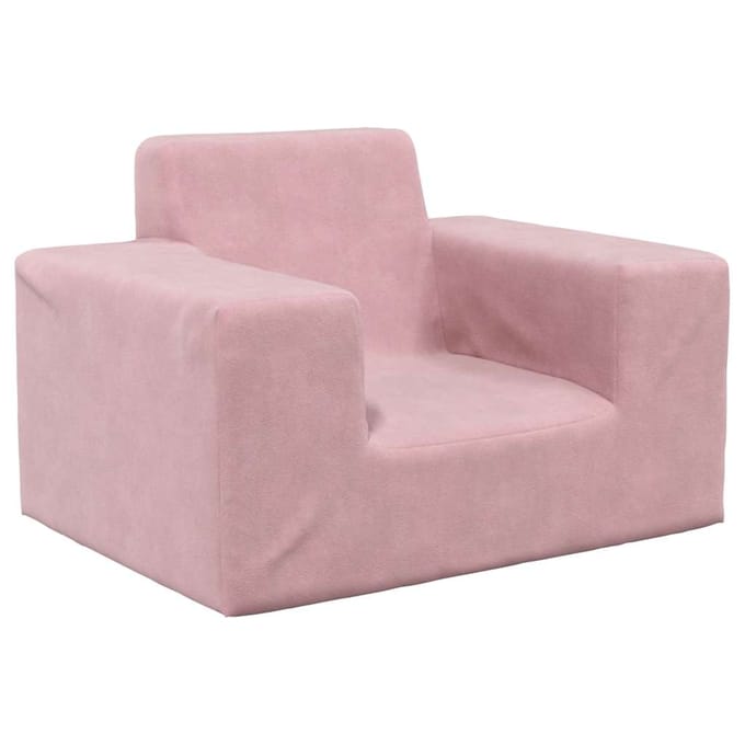 vidaXL - Kinderbank - zacht - pluche - roze
