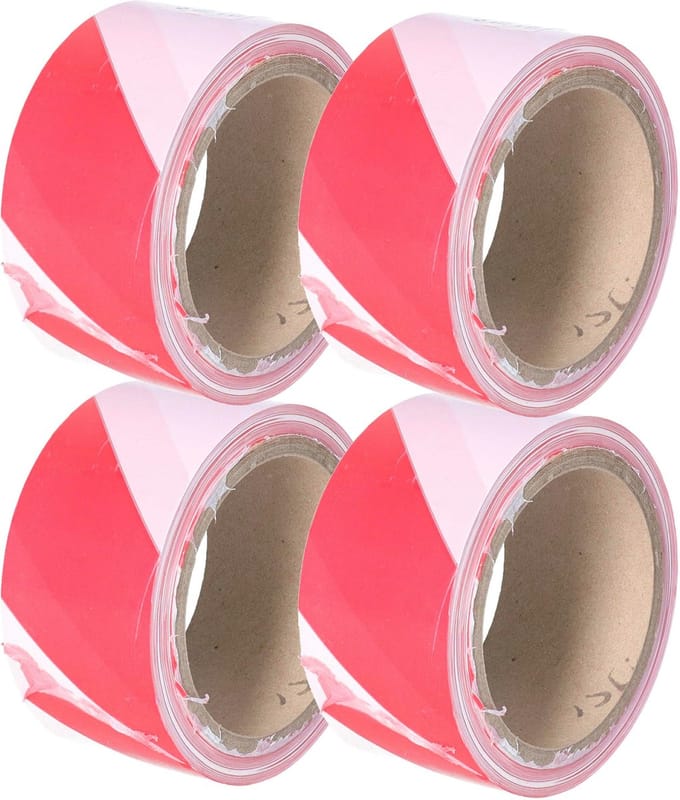 CM Markeringstape - wit/rood - 4x rol - 50mm x 1m - binnen/buiten
