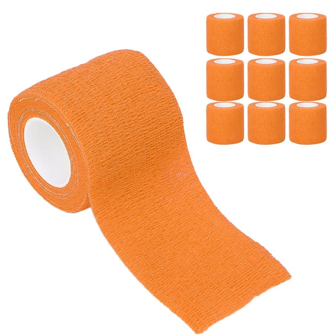 10 Stuks Multifunctioneel Wegwerp Zelfklevend Elastisch Verband Schokbestendig Antislip Tattoo Handvat oranje