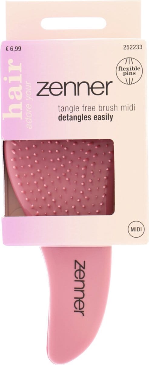 Zenner Haarborstel Tangle Free Midi Roze - 1 Stuk