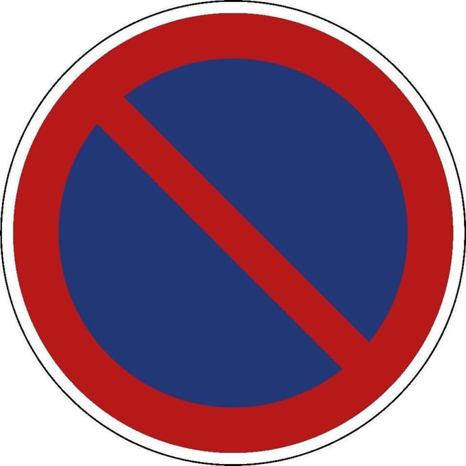 Verboden te parkeren bord, kunststof, E1 200 mm