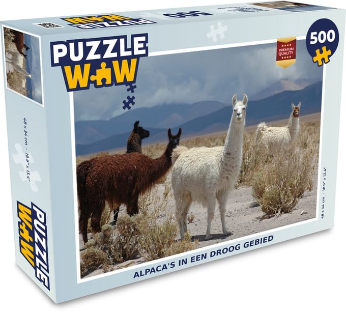 Puzzel Alpaca - Woestijn - Wolken - Legpuzzel - Puzzel 500 stukjes