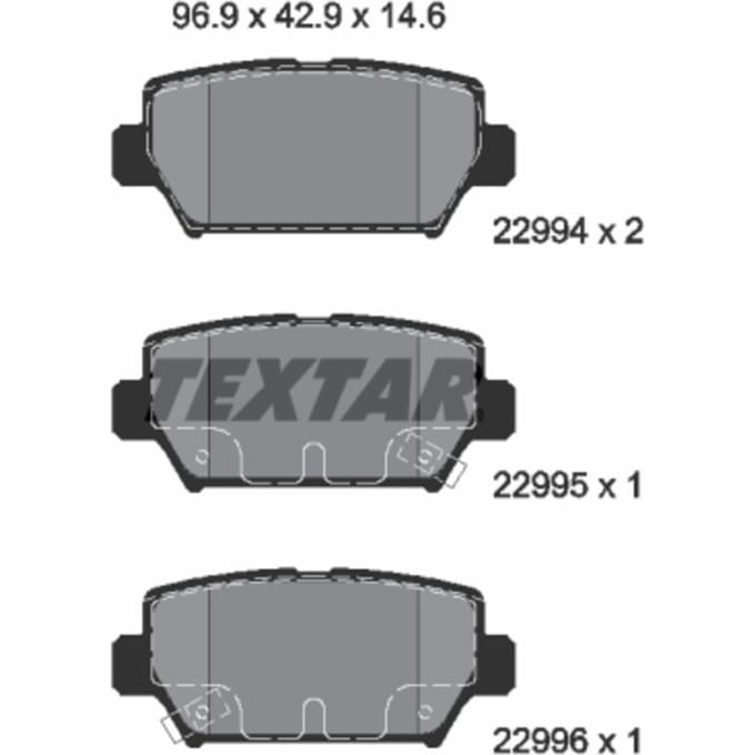 Remblokset TEXTAR 2299401, achter