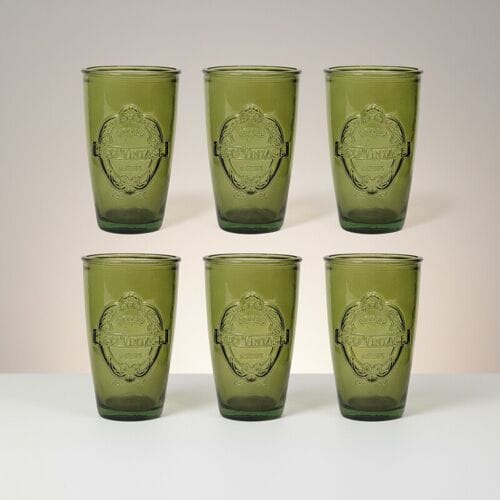 Set van 6 Dexam Sintra tumblers van gerecycled glas - Groen