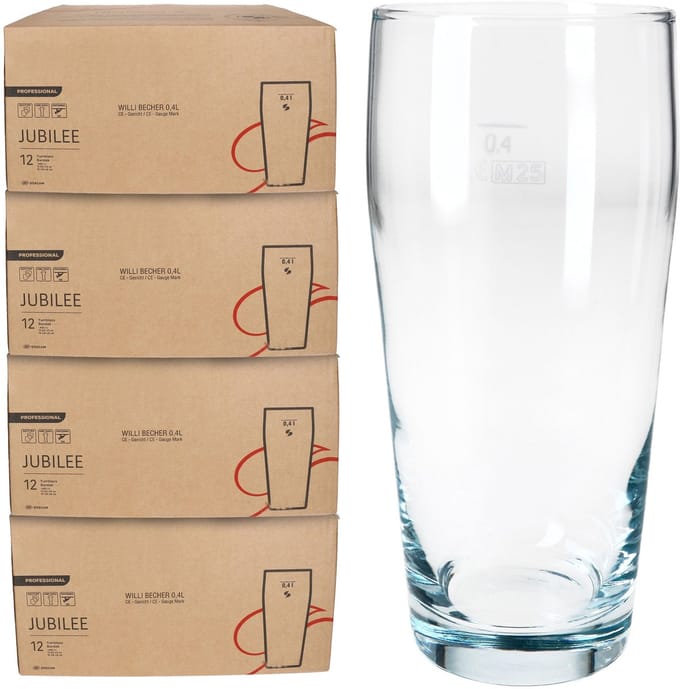 48-delige set bierglazen WILLIBECHER 0,4L geijkt van glas – 42177