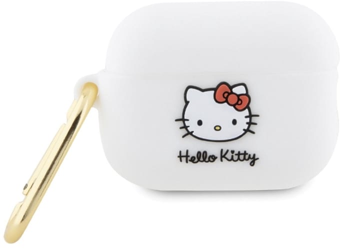 Hello - Kitty - Siliconen 3D Kitty Head case voor AirPods Pro - 2 - (2022/2023) - wit