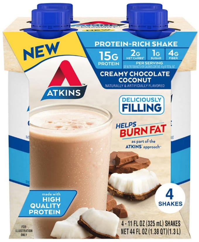 Atkins | Protein Shake | Creamy Chocolate Coconut | 4 Stuks | 4 x 325ml