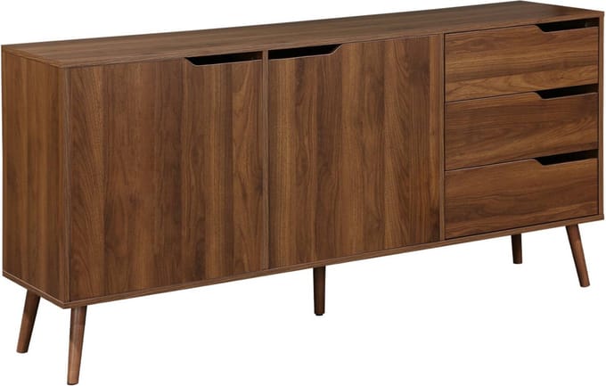 sweeek - Dressoir met 2 deuren en 3 lades houtdecor 160cm - nepal